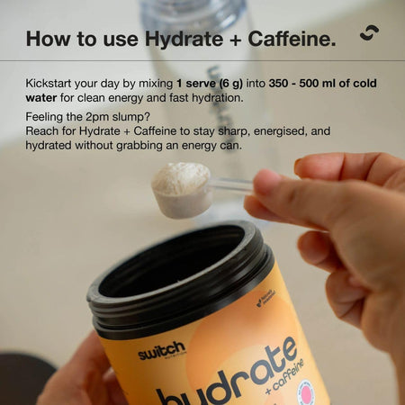 Switch Nutrition Hydrate + Caffeine Strawberry Burst 300g