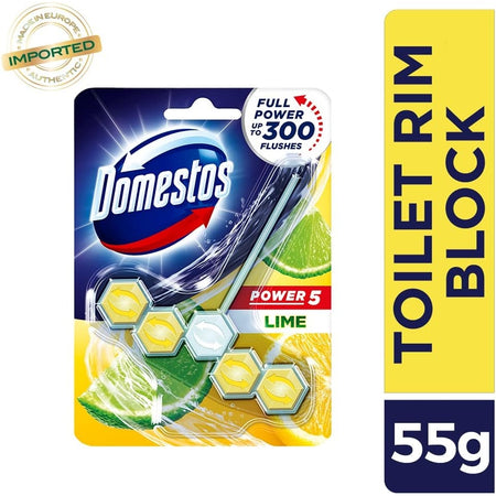 Domestos Power 5 Lime Rim Block 55G