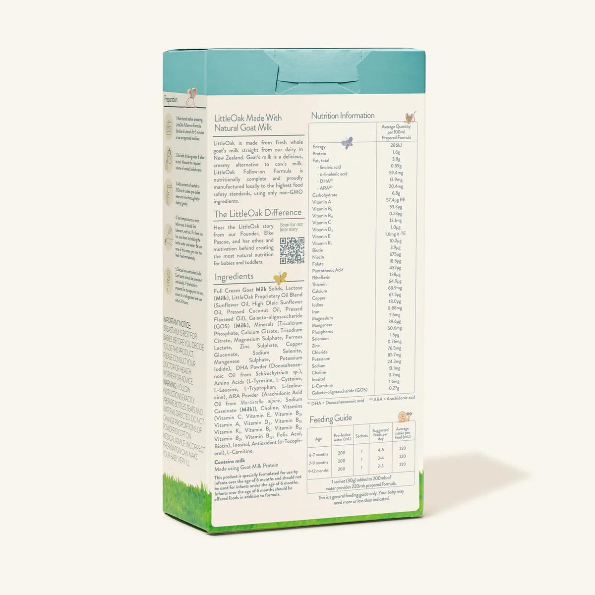 Littleoak Natural Goat Milk Formula 6 X 30g Sachets