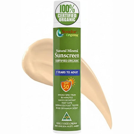 SOODOX Natural Mineral Sunscreen 7 Years to Adult SPF50 100g