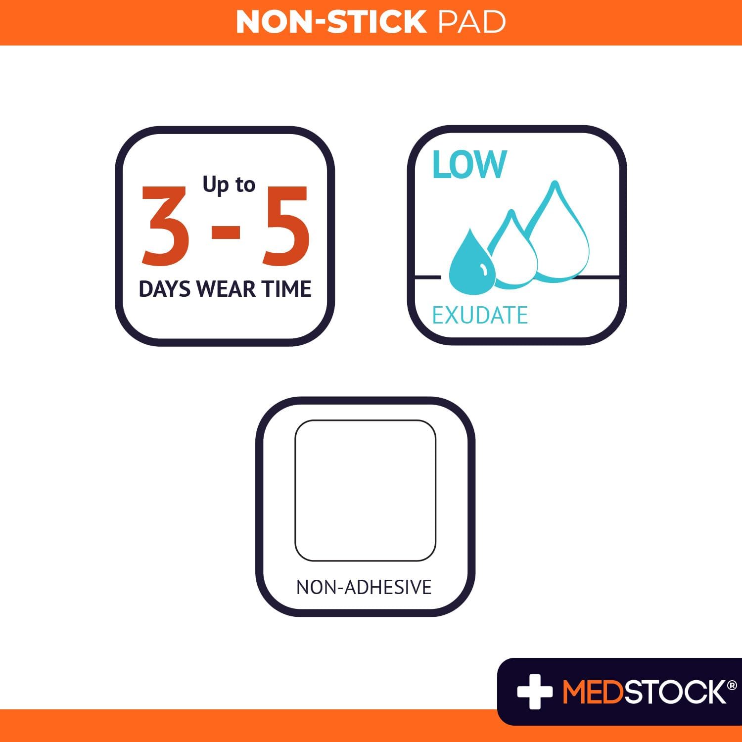 Medstock Non Stick Pad 5 cmx5 cm 5Pack