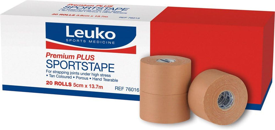 Leukoband Premium Plus Sports Tape Tan 20 Rolls