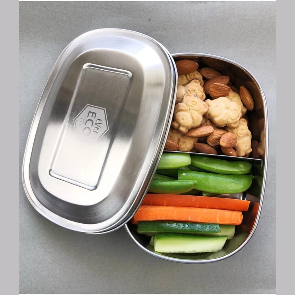 Ever Eco Stainless Steel Bento Snack Box 2 Compartments 580ml