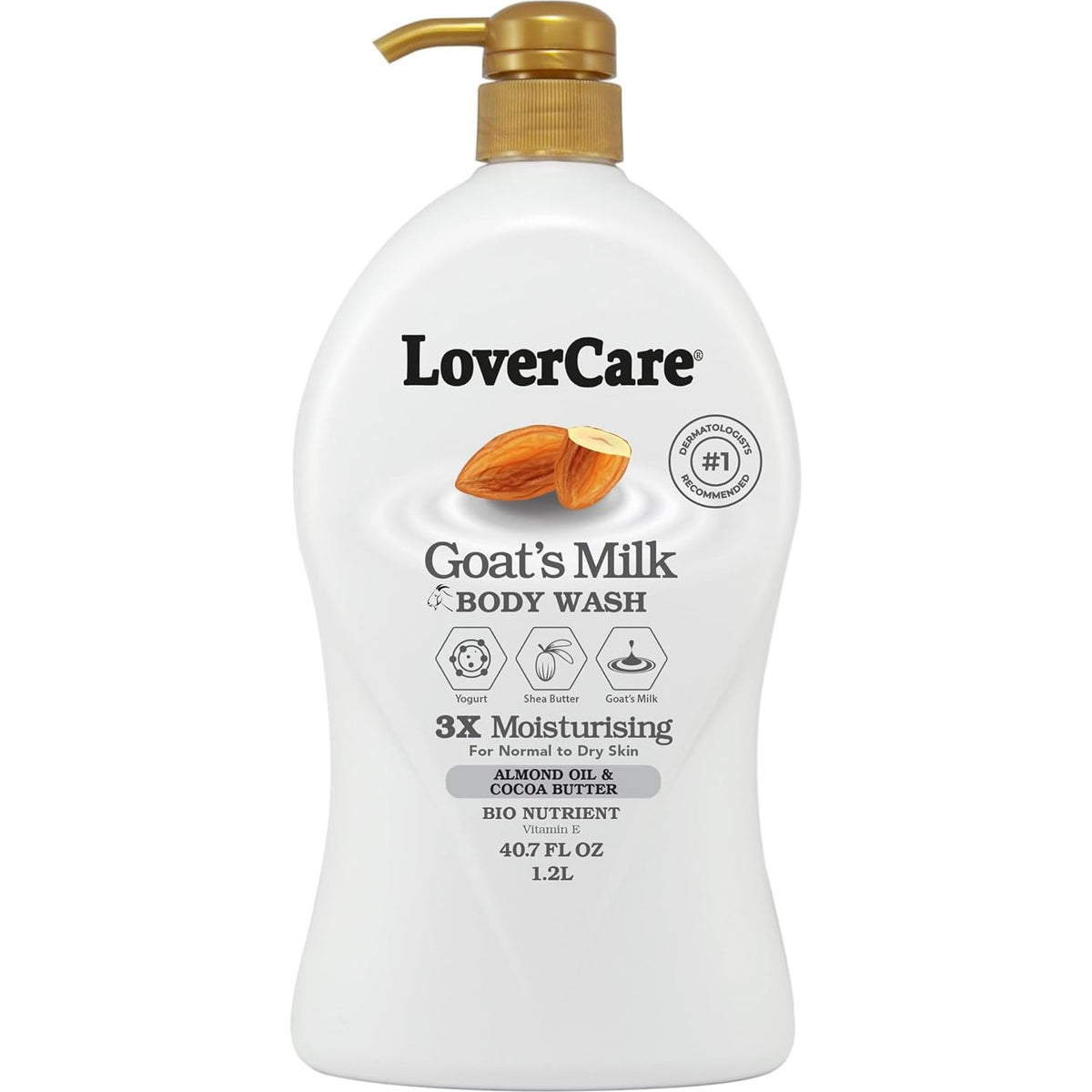 Lovercare Goat's Milk Shower Cream Almond Oil & Cocoa Butter 1.2 L