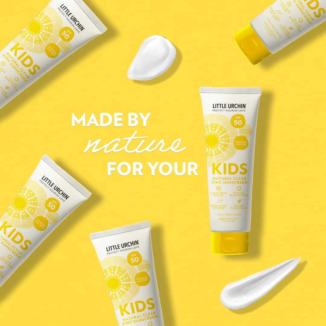 Little Urchin Natural Kids Sunscreen Clear Zinc Spf 50 100g