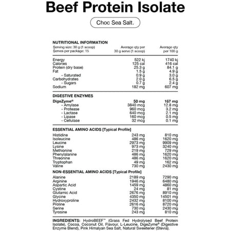Switch Nutrition Beef Protein Isolate Chocolate Sea Salt 450g
