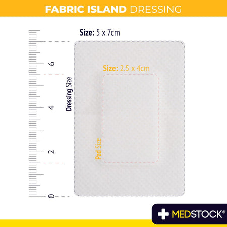 Medstock Fabric Island 5 cmx7 cm Pack5