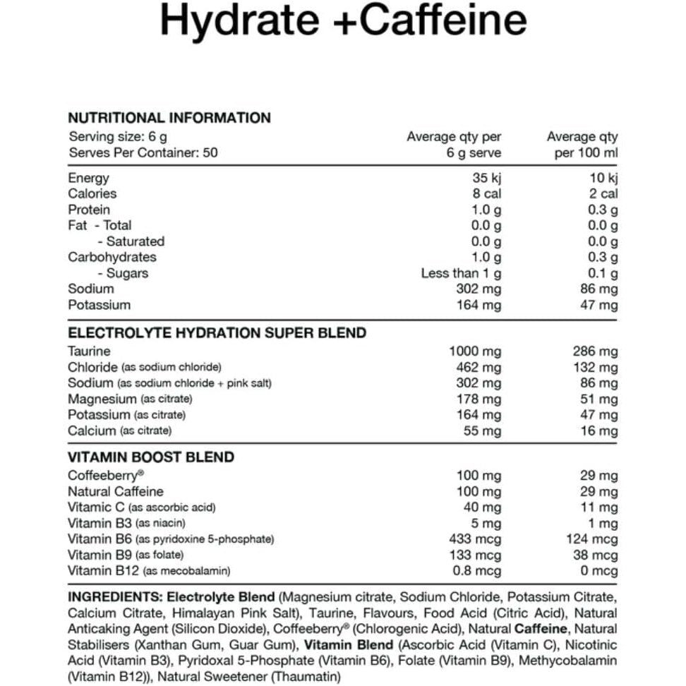 Switch Nutrition Hydrate + Caffeine Sachets Strawberry Burst 20x6g