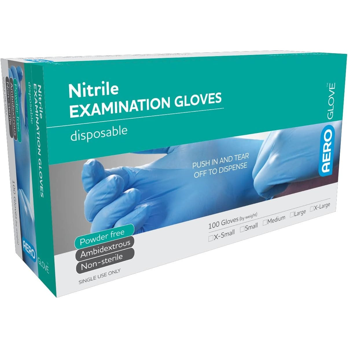 Aeroglove Medium Nitrile Powder-free Gloves 100pk