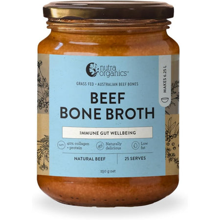 Nutra Organics Bone Broth Beef Concentrate Natural Beef 250g