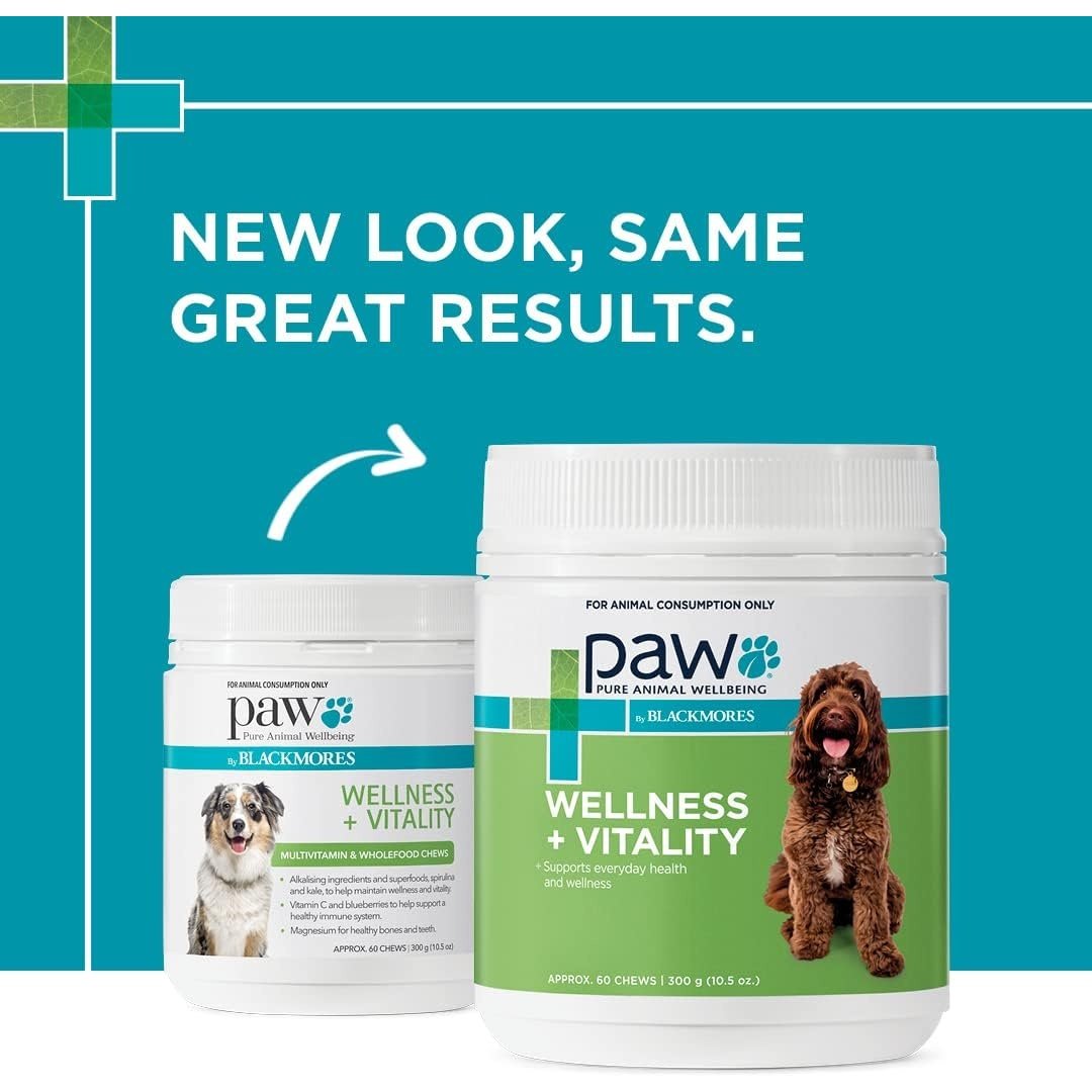 PAW By Blackmores Wellness + Vitality For Dogs approx 60 chews 300g
