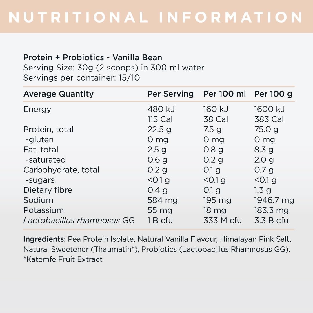 JShealth Protein + Probiotics Vanilla Bean 300g