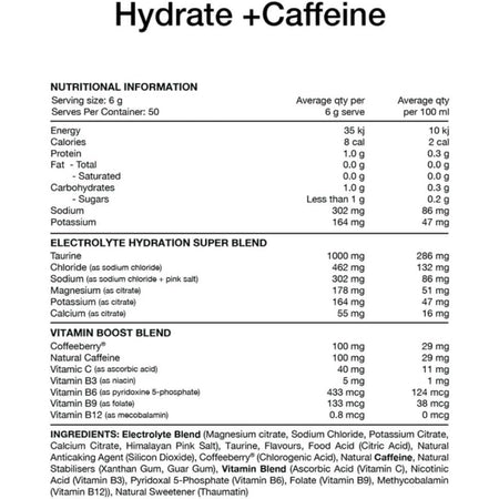 Switch Nutrition Hydrate + Caffeine Strawberry Burst 300g