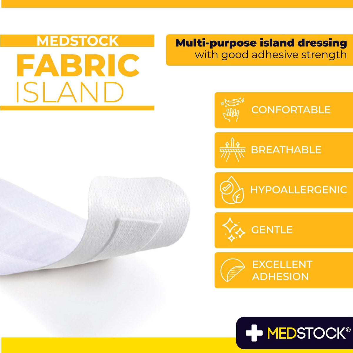Medstock Fabric Island 10 cmx10 cm Pack5