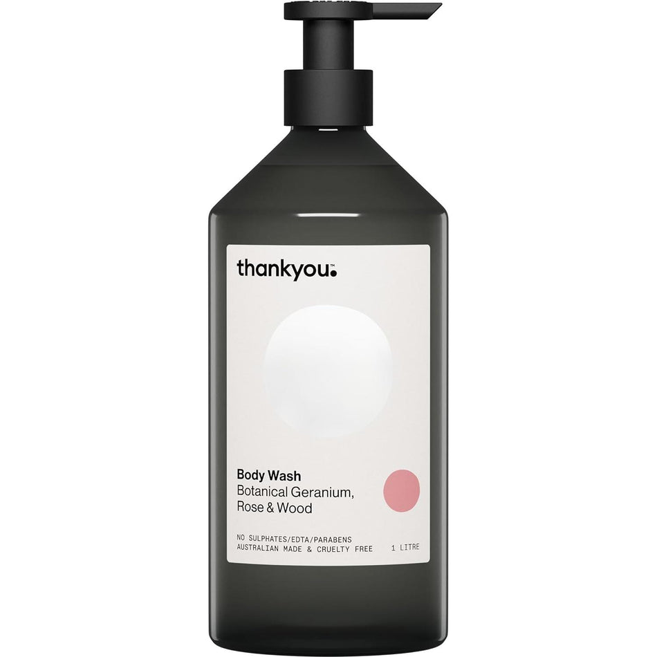 Thankyou Body Wash Botanical Geranium Rose & Wood 1L