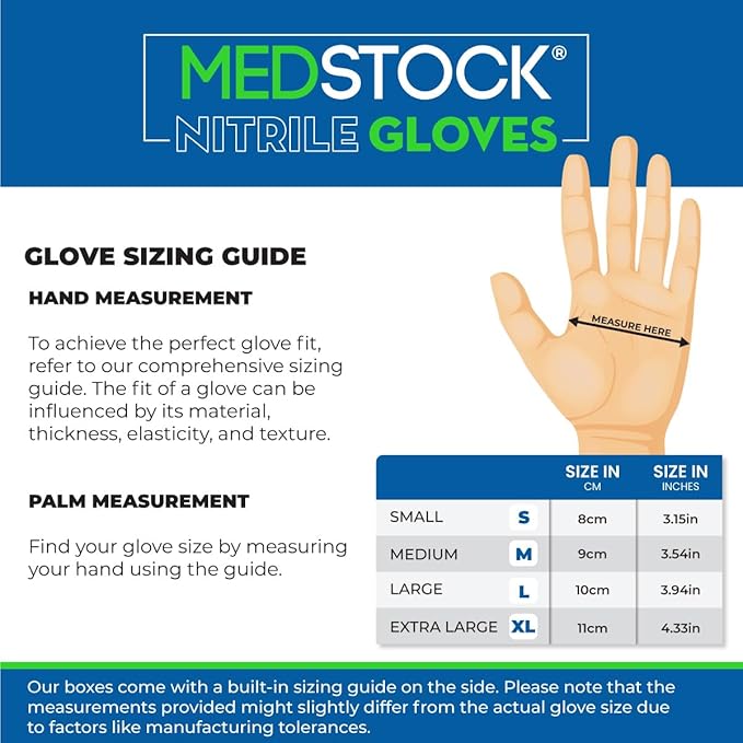 Medstock Blue Nitrile Gloves Lge 100Pk