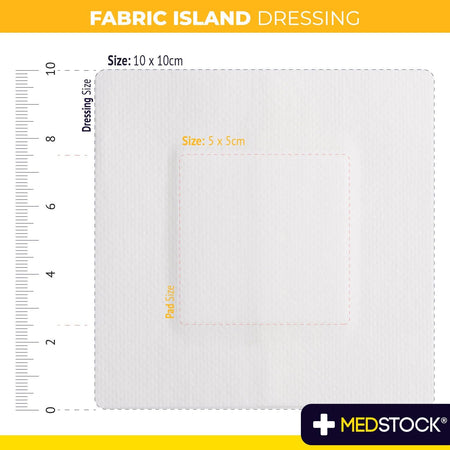Medstock Fabric Island 10 cmx10 cm Pack5
