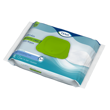 Tena Plastic Free Wet Wipes 48 Pack