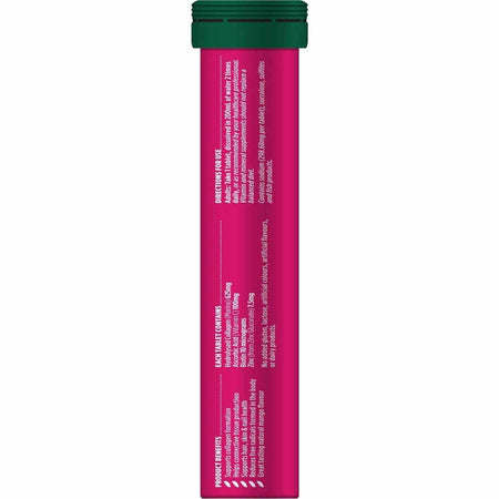 Nature's Own Magnesium + Skin Support Effervescent with Collagen, Biotin, Zinc & Vitamin C 20 Tablets