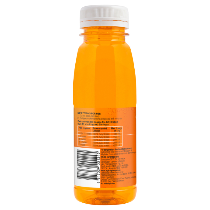 Hydralyte Electrolyte Solution Orange Flavoured 250ml