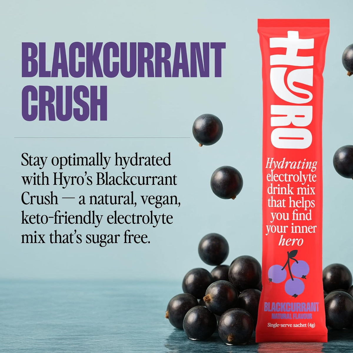 Hyro Electrolyte Sachets Blackcurrant Crush Hasta 15x4g
