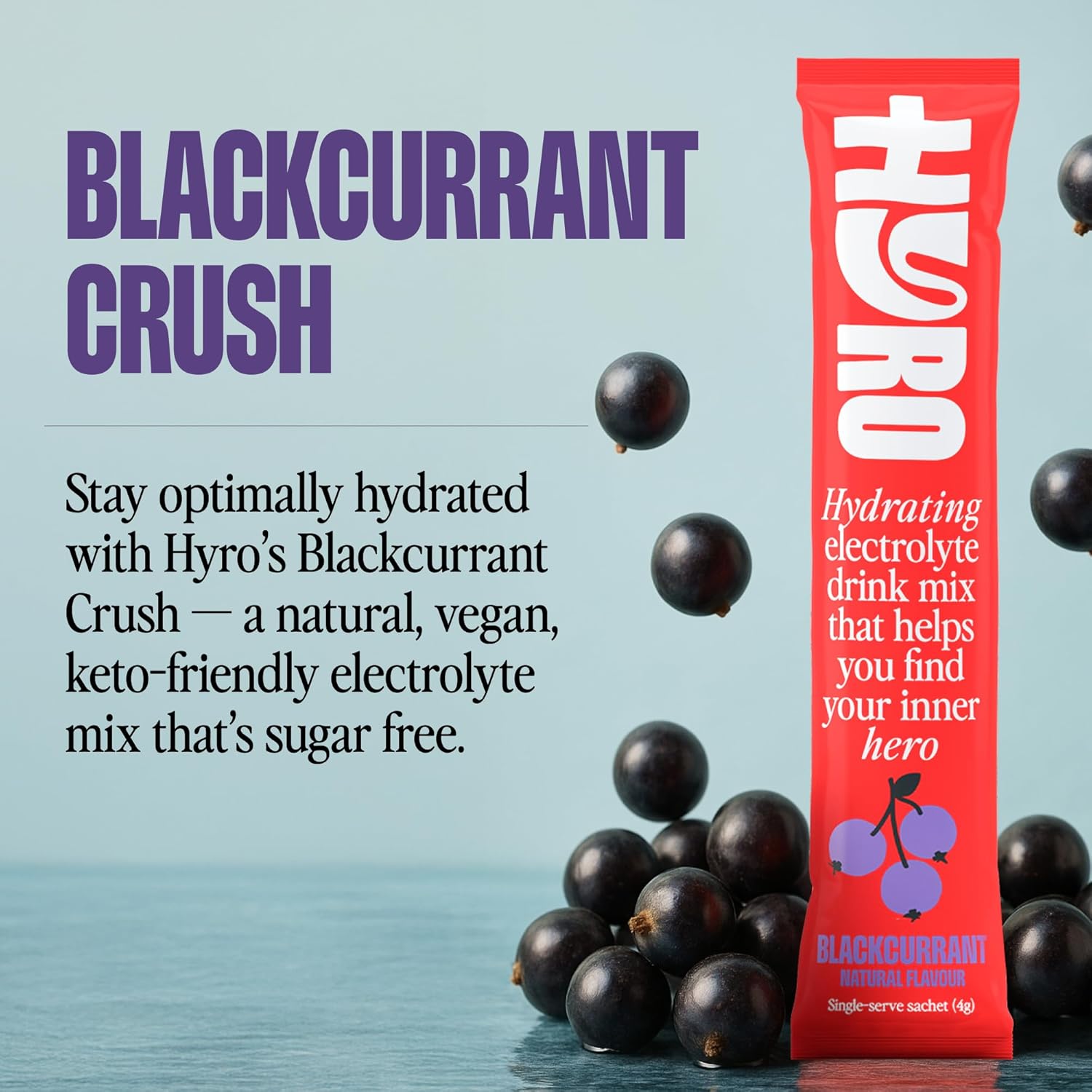 Hyro Electrolyte Sachets Blackcurrant Crush Hasta 15x4g