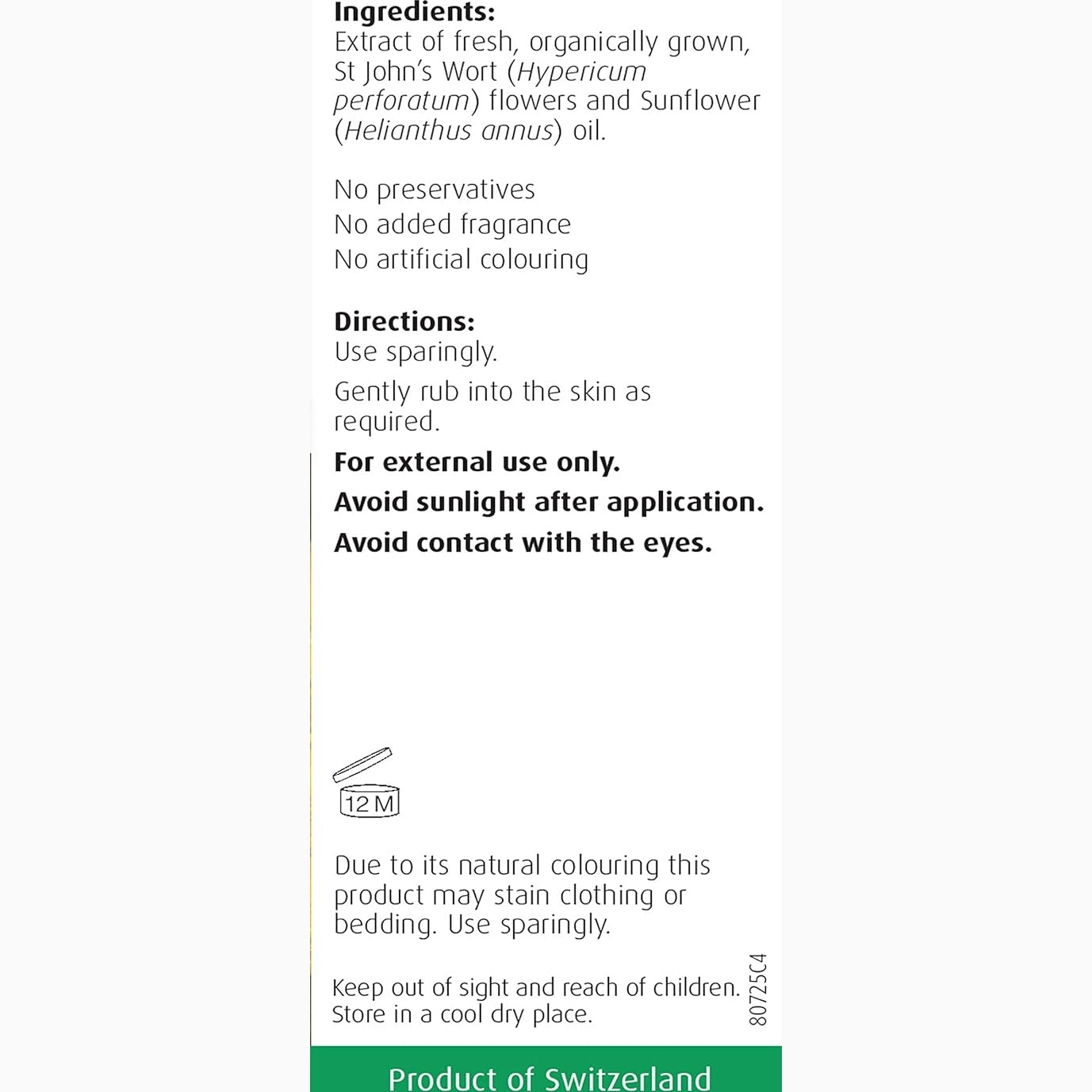 Vogel Organic St. John's Wort Oil 100ml