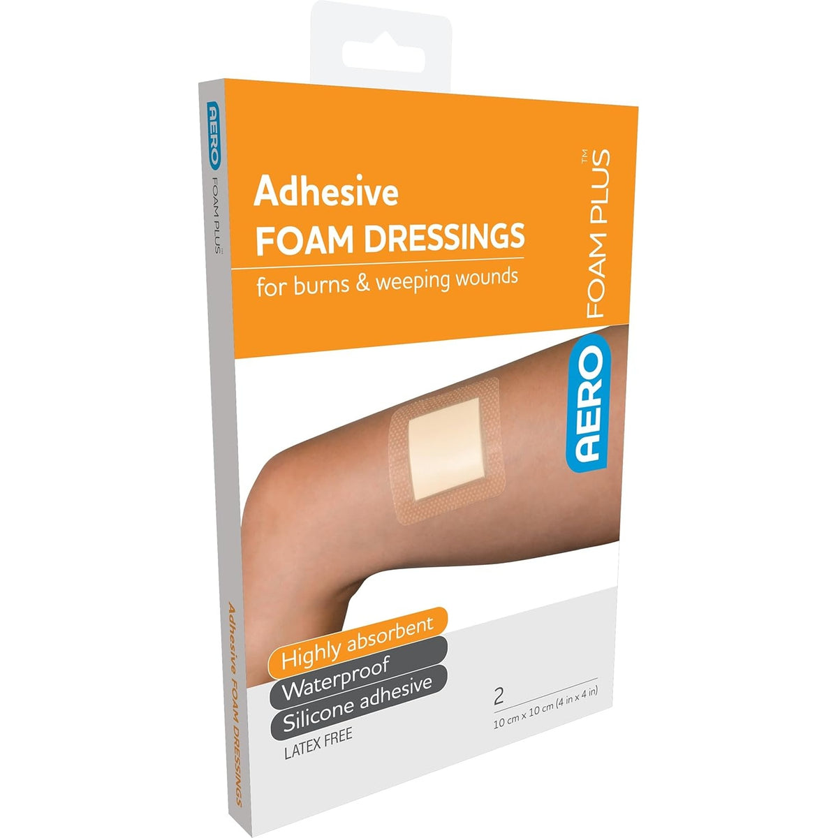 Aerofoam Plus Adhesive Foam Dressings 10 X 10cm 2pk