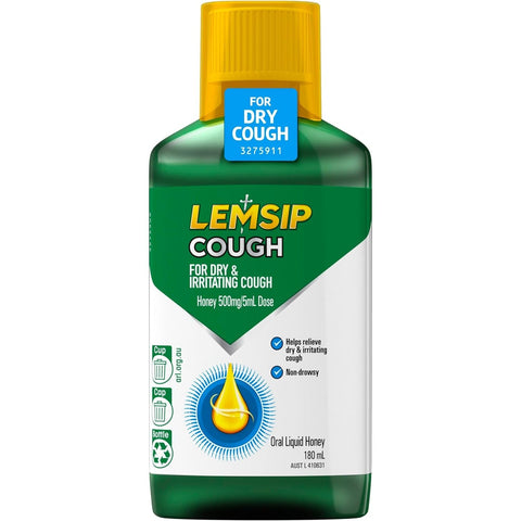 Lemsip Dry Cough Honey Flavour Oral Liquid 180mL