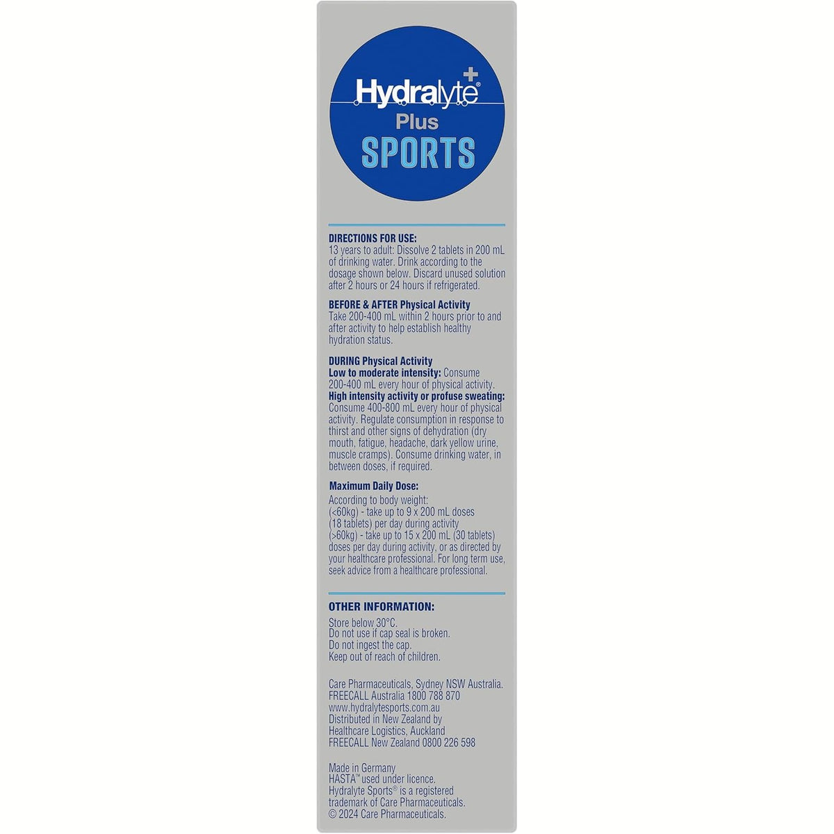 Hydralyte Plus Sport Effervescent Blueberry Blast 20 Tablet