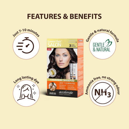 Lovercare Hair Salon Color Shampoo 3 Dark Brown 1 Pack