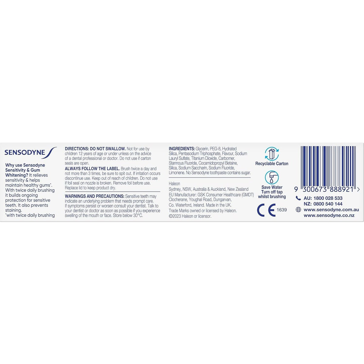 Sensodyne Sensitivity & Gum Whitening Toothpaste 100g