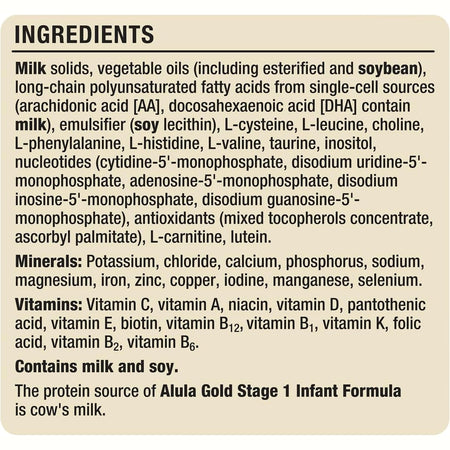 Alula Gold Stage 1 Newborn Premium Infant Formula 0-6 Months 900g