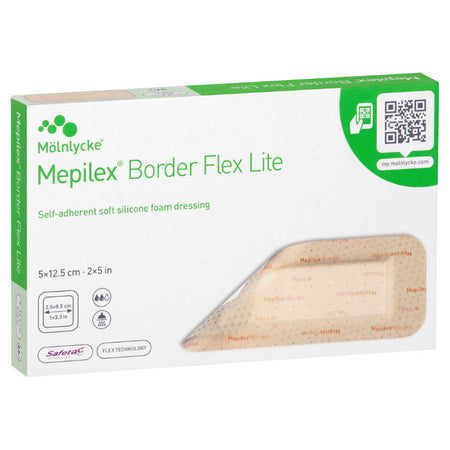 Molnlycke Mepilex Border Flex Lite 5cm X 12.5cm Dressings 5 Pack