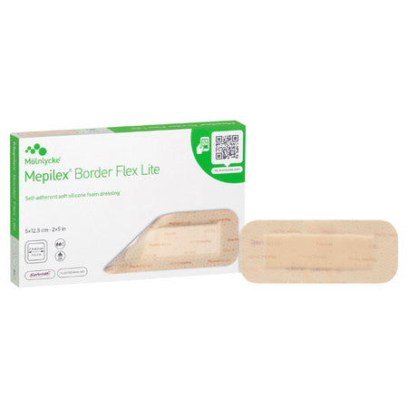 Molnlycke Mepilex Border Flex Lite 5cm X 12.5cm Dressings 5 Pack
