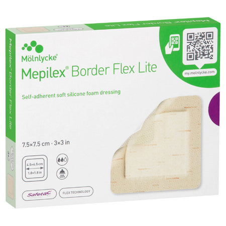 Molnlycke Mepilex Border Flex Lite 7.5cm X 7.5cm Dressings 5 Pack