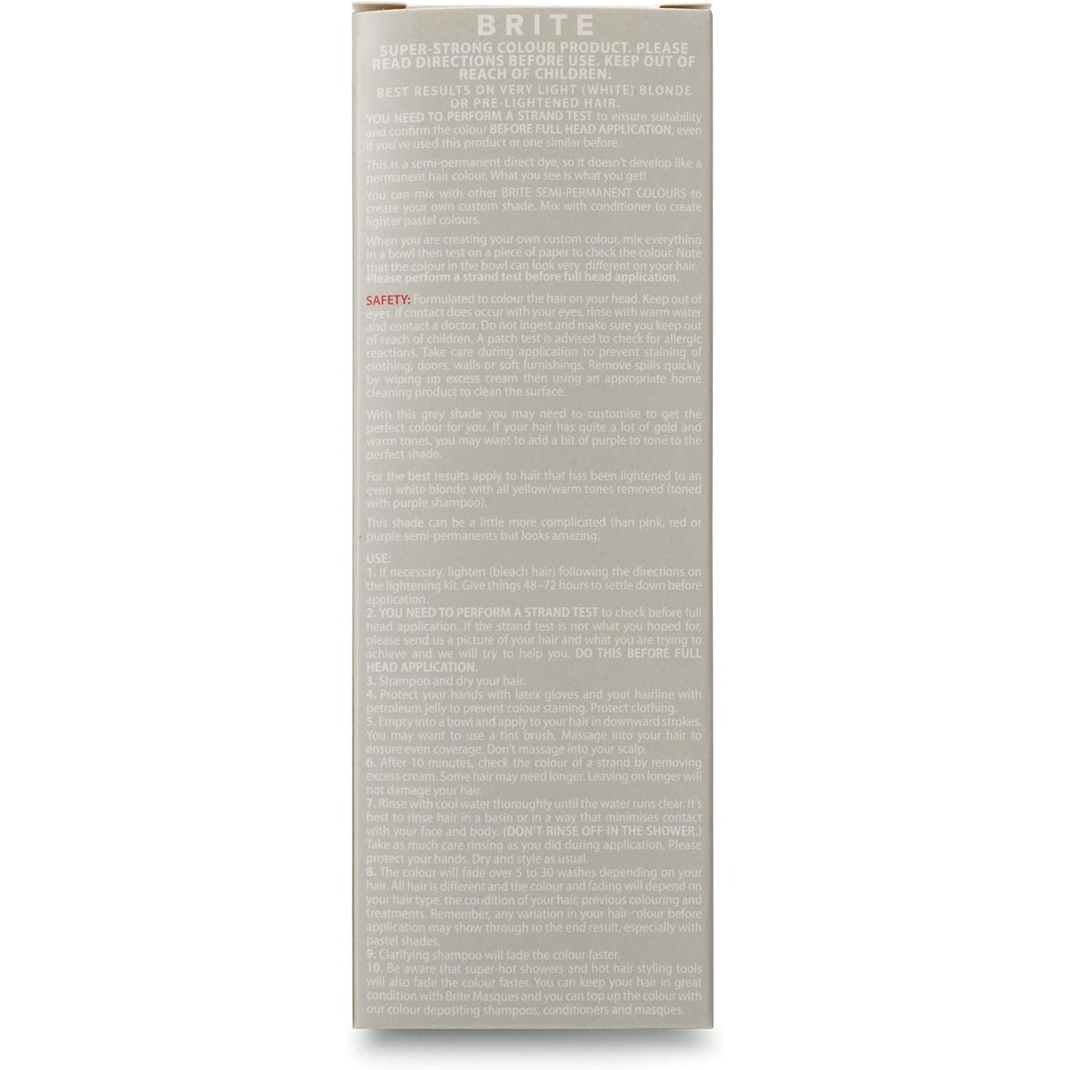 Brite Organix Semi Permanent Hair Colour Silver 75ml