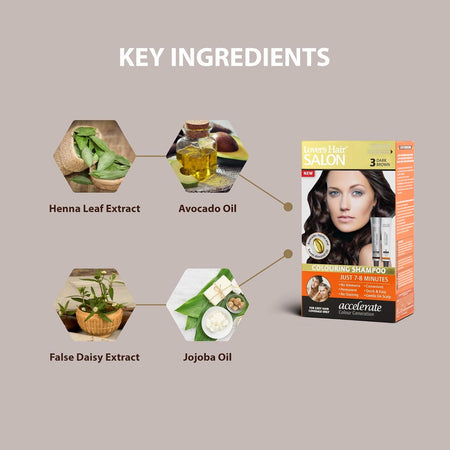 Lovercare Hair Salon Color Shampoo 3 Dark Brown 1 Pack