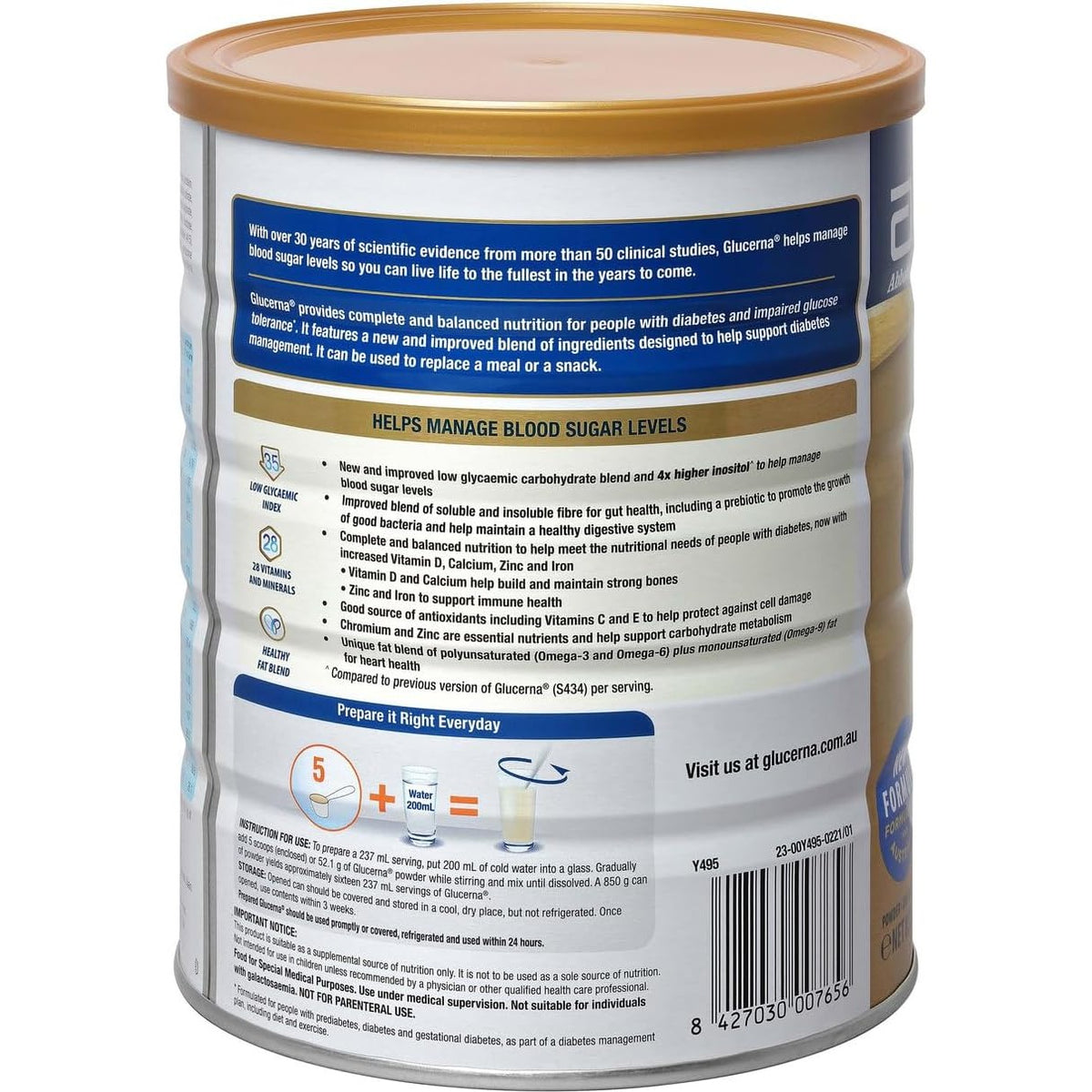 Glucerna Vanilla Powder 850g