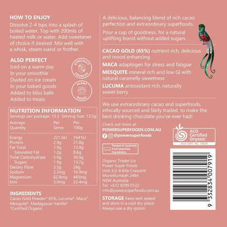 POWER SUPER FOODS Organic Nourish Drinking Chocolate With Superfoods 180g