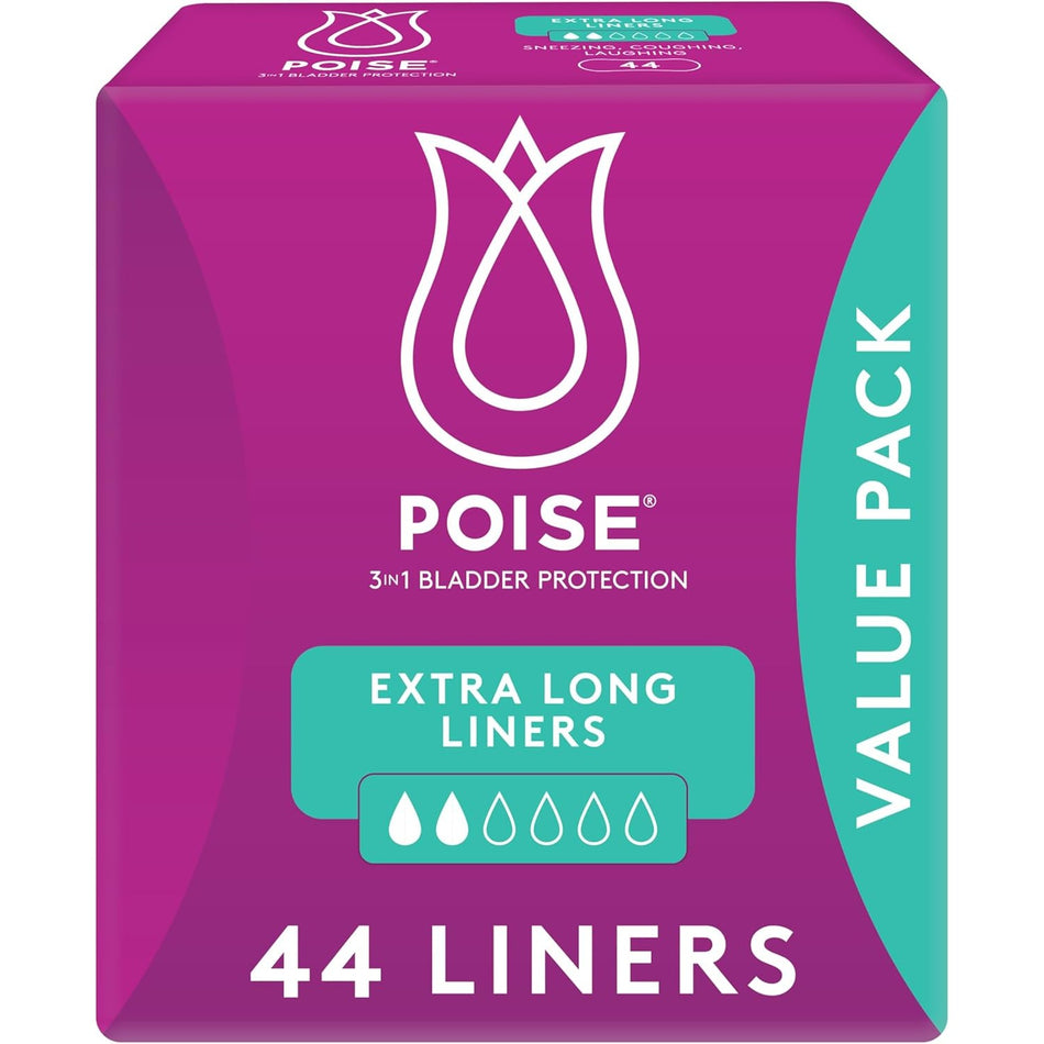 Poise Extra Long Liner 44pk