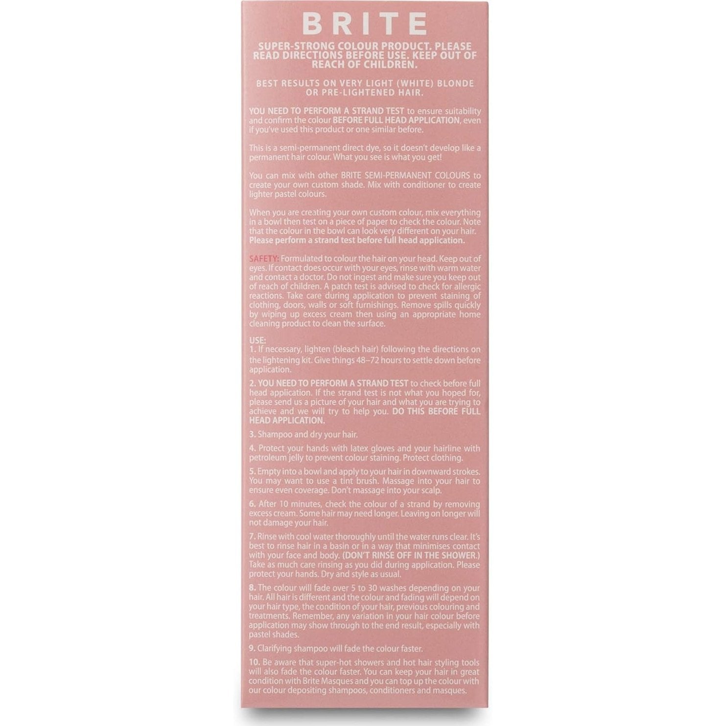 Brite Organix Semi Permanent Hair Colour Rose 75ml