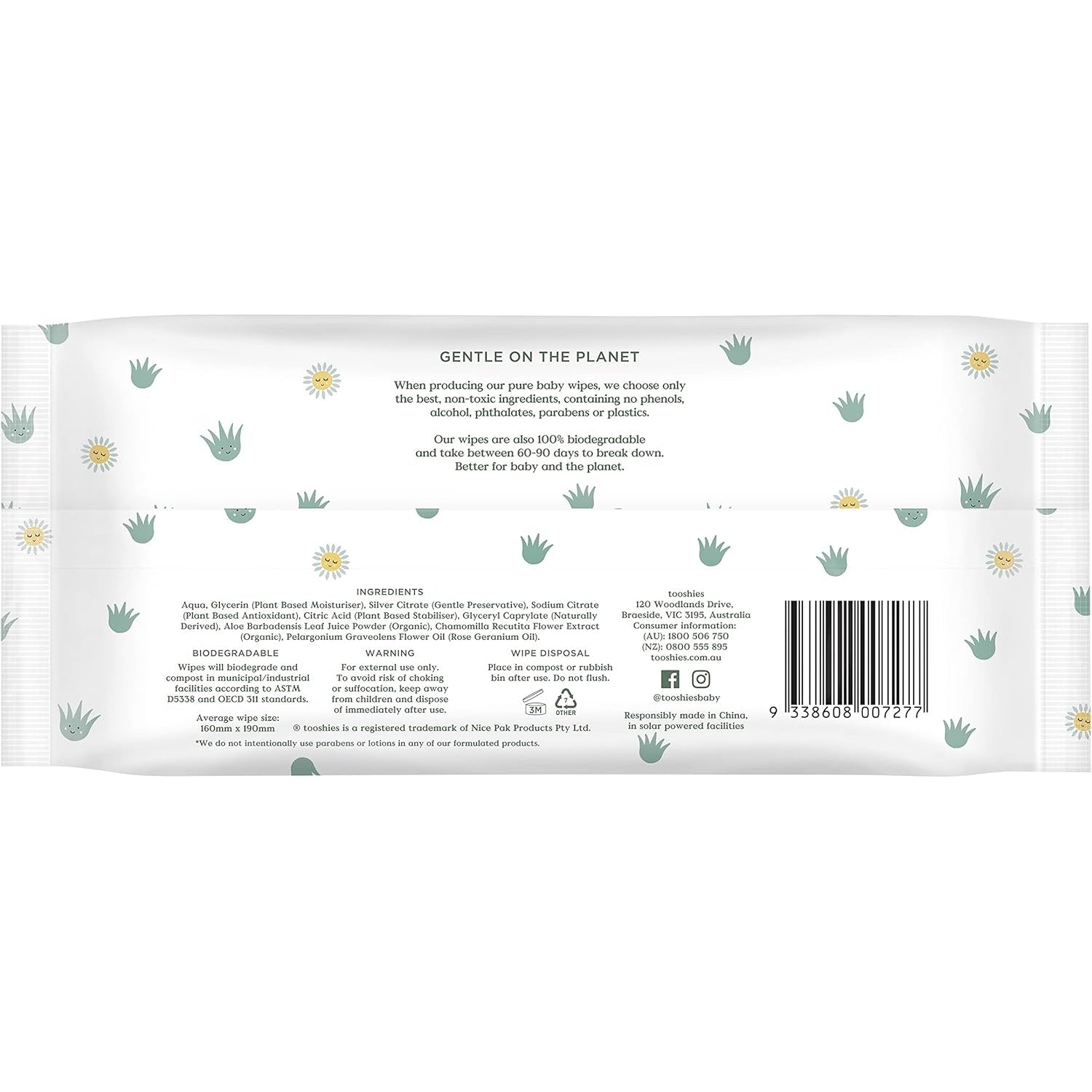 Tooshies Eco Wipes Value Pack Aloe Vera & Chamomile 280PK