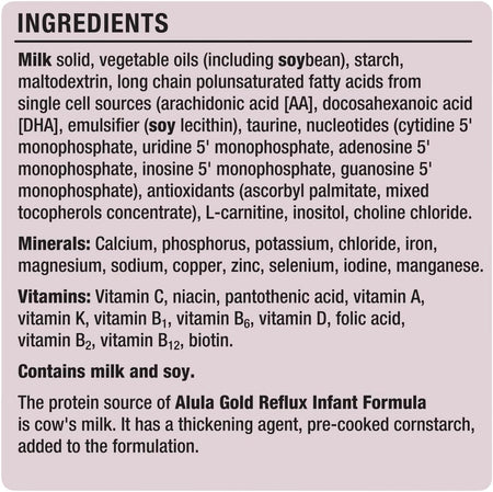 Alula Gold Reflux 0 – 12 Months Infant Formula 900g