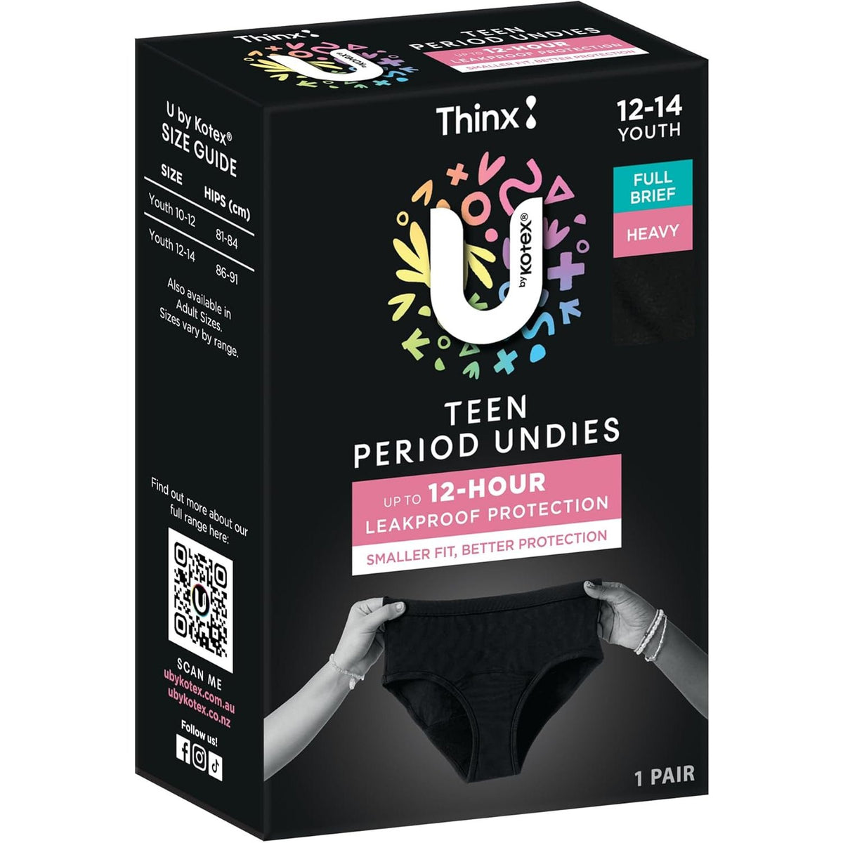 U by Kotex Brief Teen Size Y12-14
