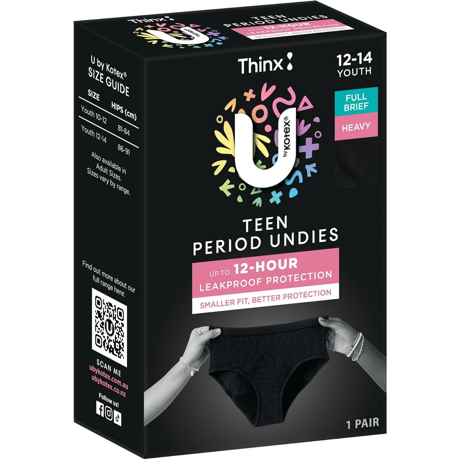 U by Kotex Brief Teen Size Y12-14
