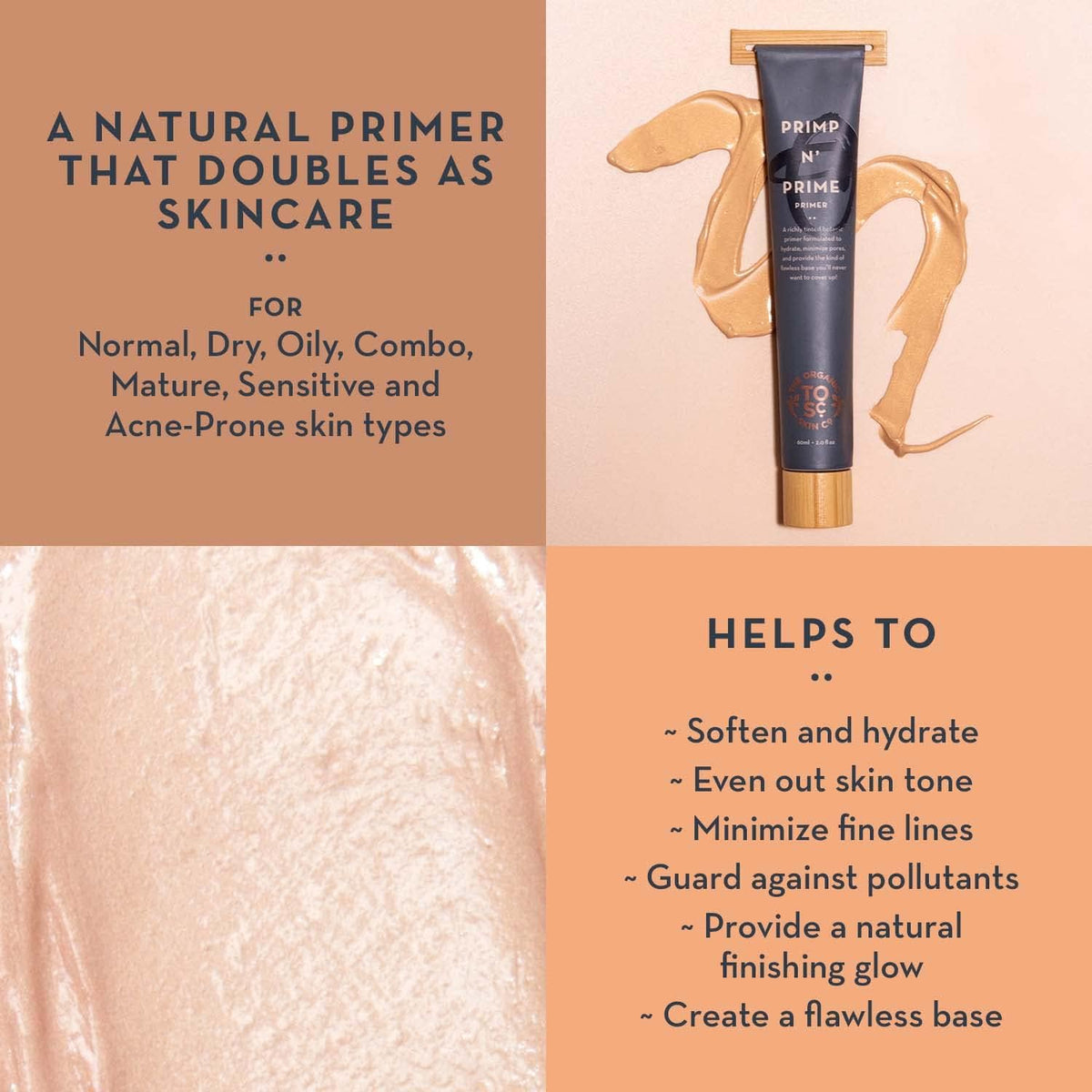 The Organic Skin Co Organic Primp N' Prime Primer Rose Gold 60ml