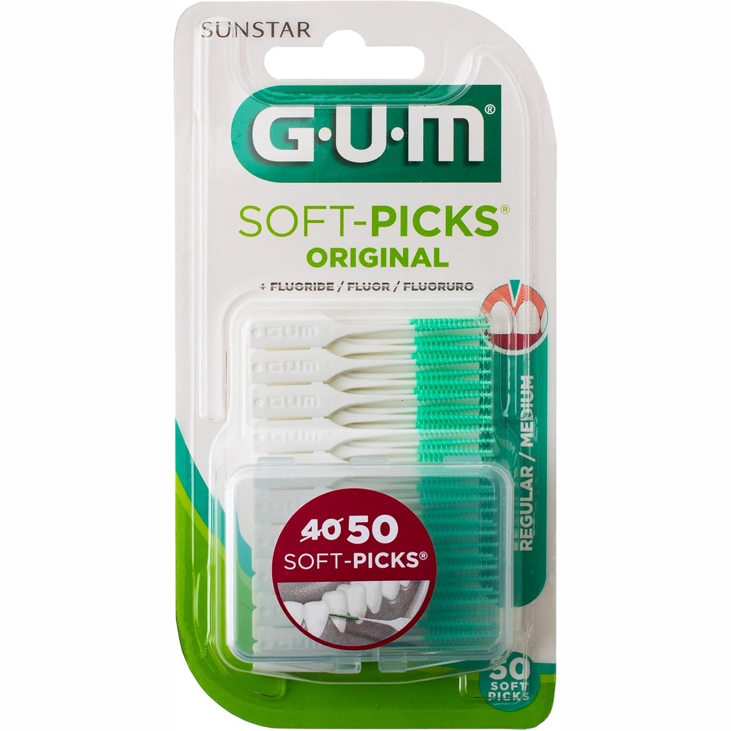 Gum Soft Picks Reg Flouride 50pk
