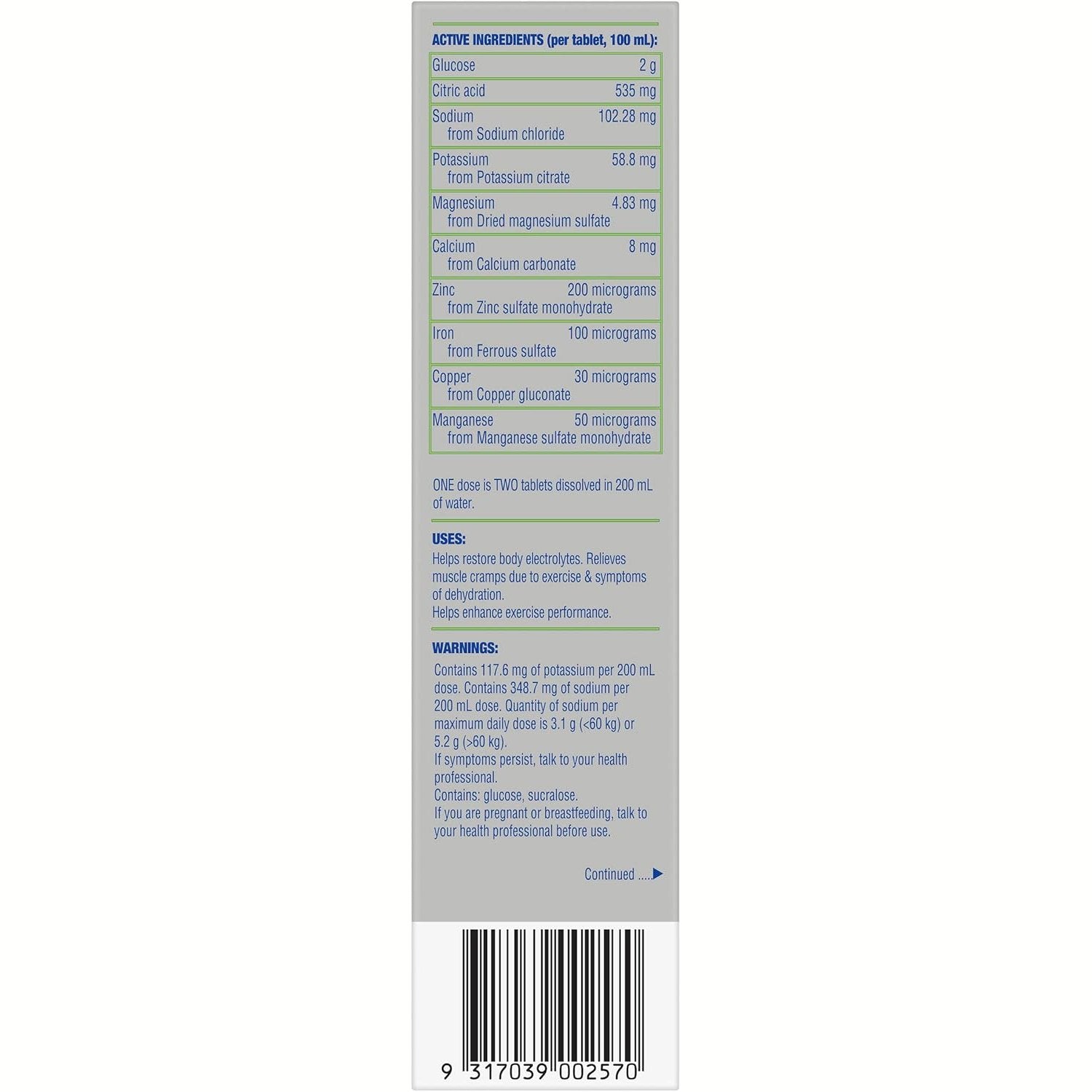 Hydralyte Plus Sport Effervescent Lemon Lime 20 Tablet