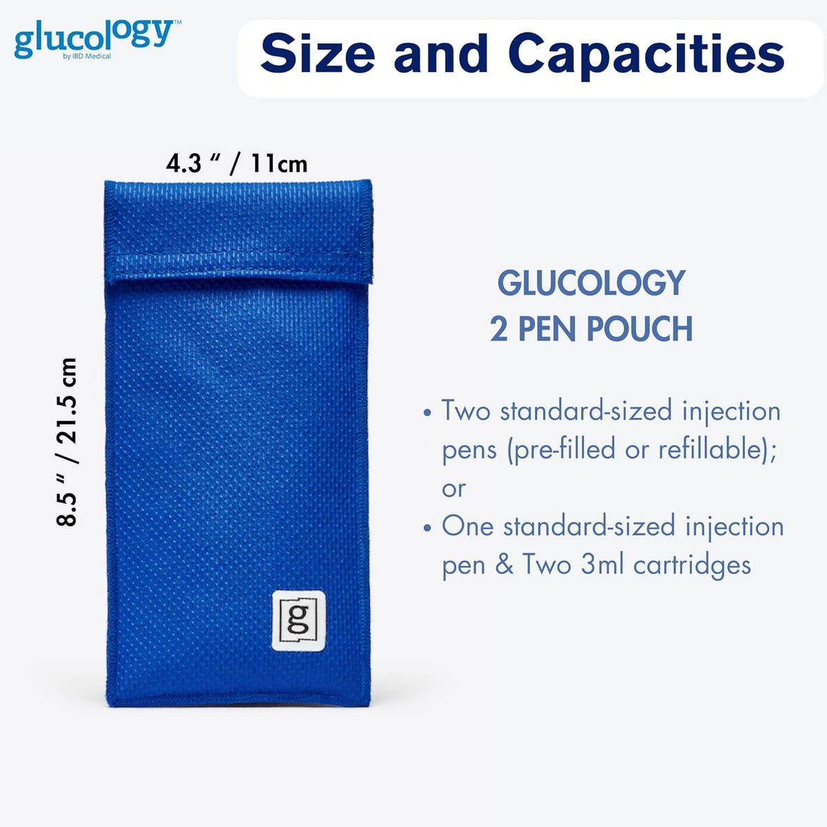 Glucology Insulin Pen Cool Pouch Large Blue